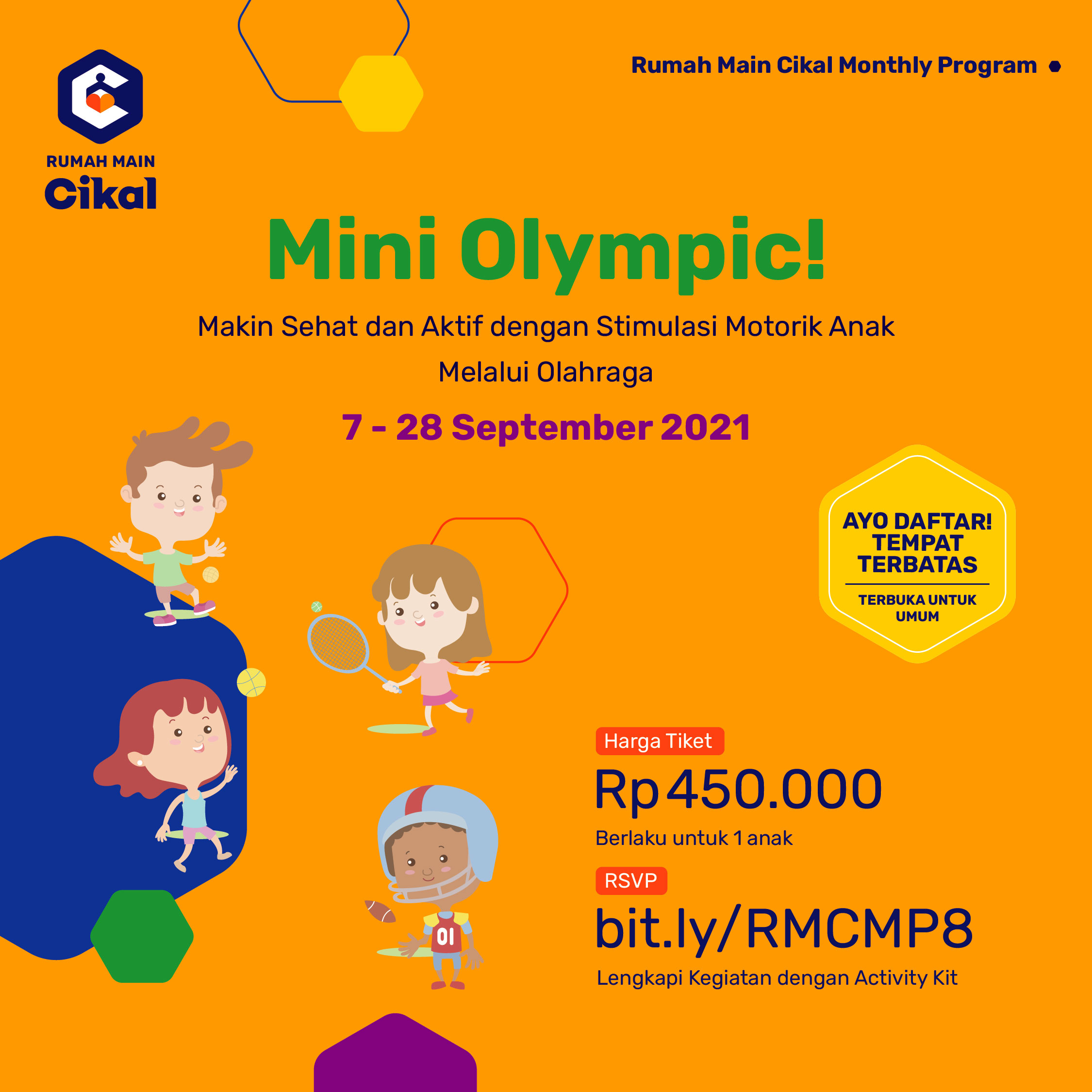 Rumah Main Cikal Monthly Program : Mini Olympic [Terbuka Untuk Anak Usia 1-4 tahun]