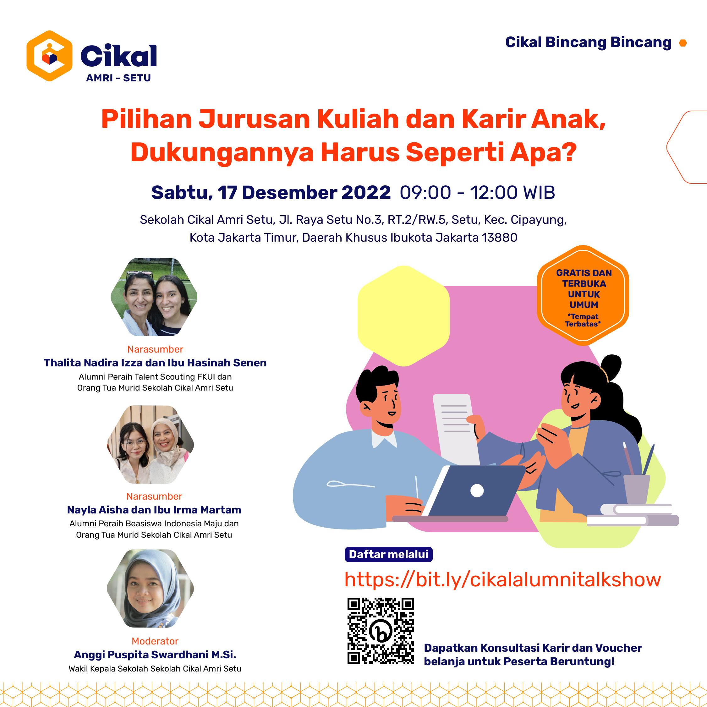 Cikal Bincang-Bincang Sekolah Cikal Amri Setu : Pilihan Jurusan Kuliah ...