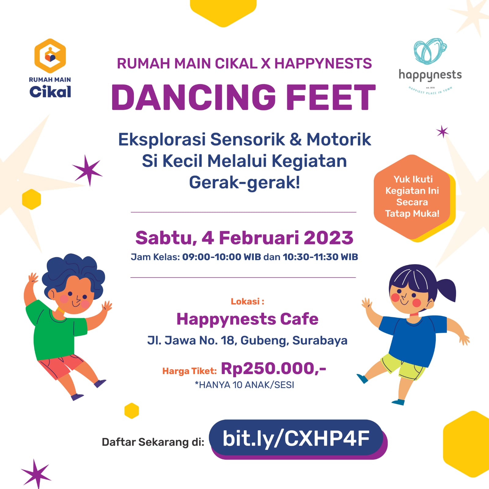 Dancing Feet : Eksplorasi Sensorik dan Motorik Bersama Rumah Main Cikal Surabaya dan Happynests