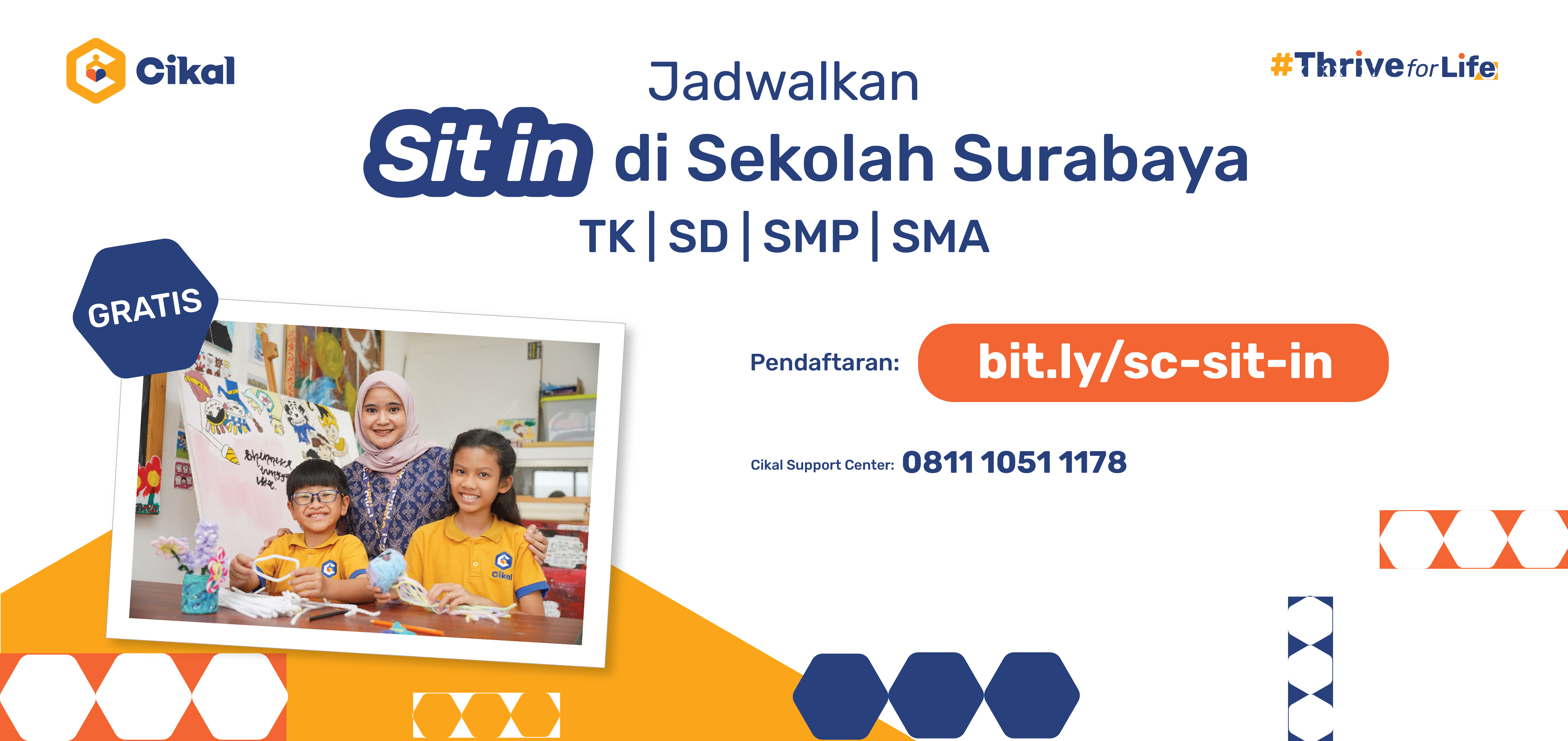 Sit in Class TK, SD, SMP, SMA Sekolah Cikal Surabaya 