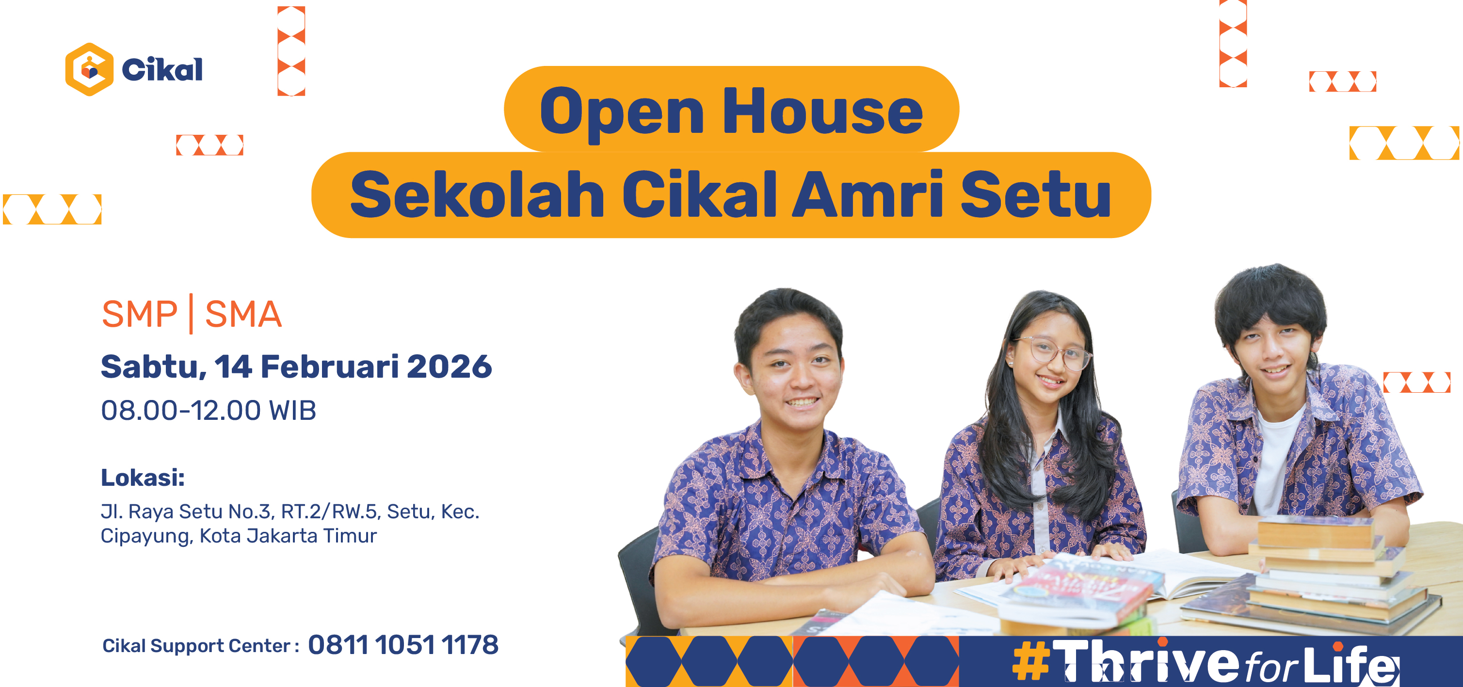 SMP dan SMA Cikal Amri Setu Open House Februari 2026
